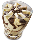 Chocolate sundae with flavour of liqueur